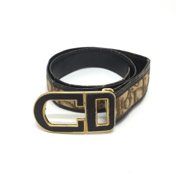 Christian CHRISTIAN DIOR Trotter belt Beige x Brown - Picture 1 of 10